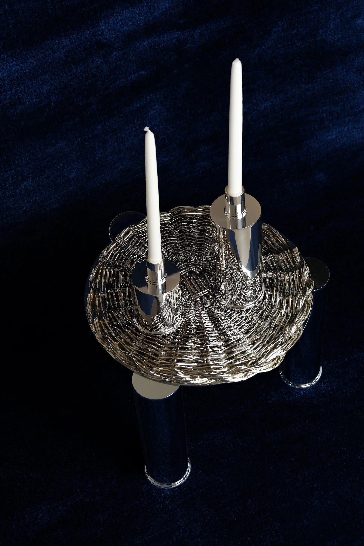 Candeliere placcato argento silver plated elegante e raffinato - candeliere candelholder portacandele bugia candele