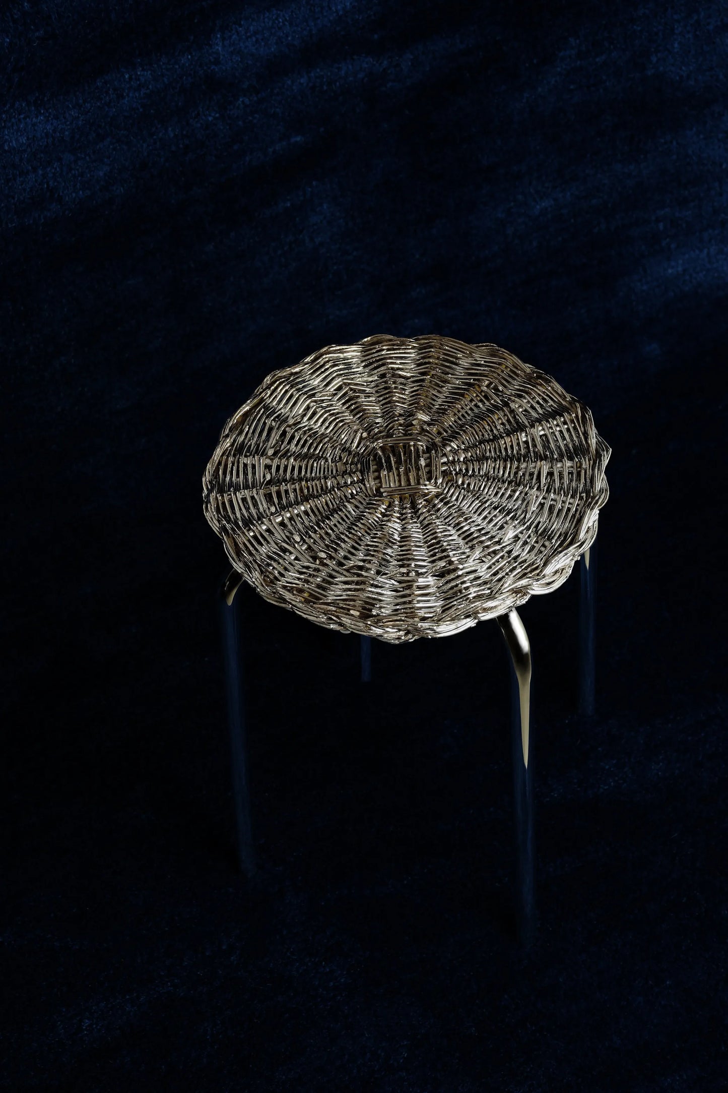 Sgabello side table in acciaio supermirror intrecciato silver plated design esclusivo - sgabello side table intrecciato