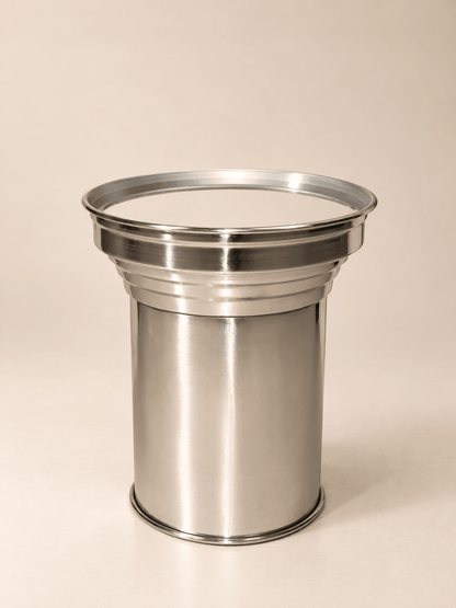 Mirror-Polished metal Side Table with Contemporary Sculptural Design