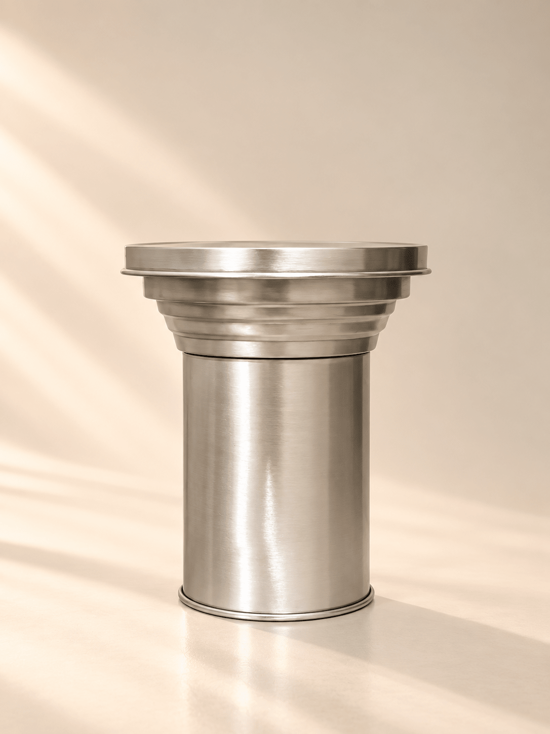 Brushed Aluminum Display Side Table – Minimalist & Versatile Design