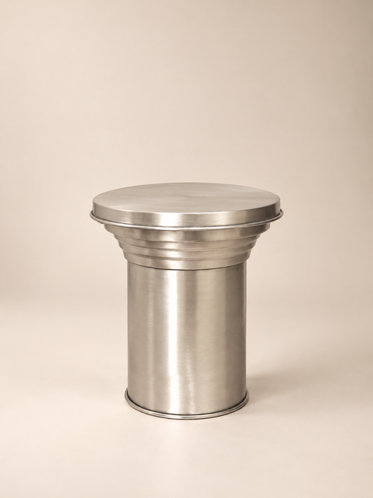 Side table in alluminio satinato contemporary design