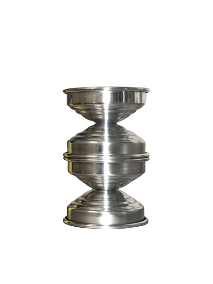 portacandele design contemporaneo alluminio lucido specchio