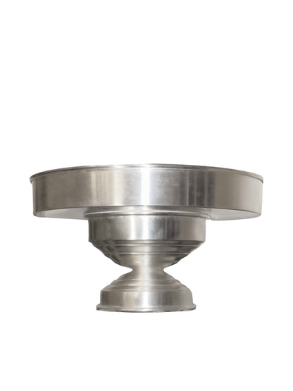 Centrotavola in ottone silver plated dal profilo scultoreo, complemento decorativo Caspal Made in Italy