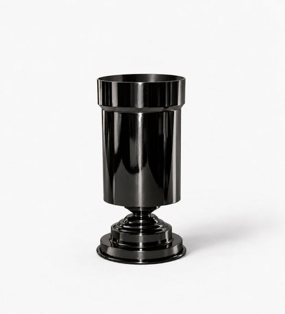 art deco amphora vase holder black glossy