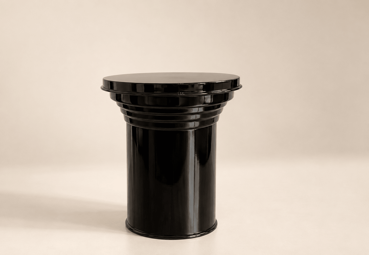 art deco side table nero lucido design by caspal