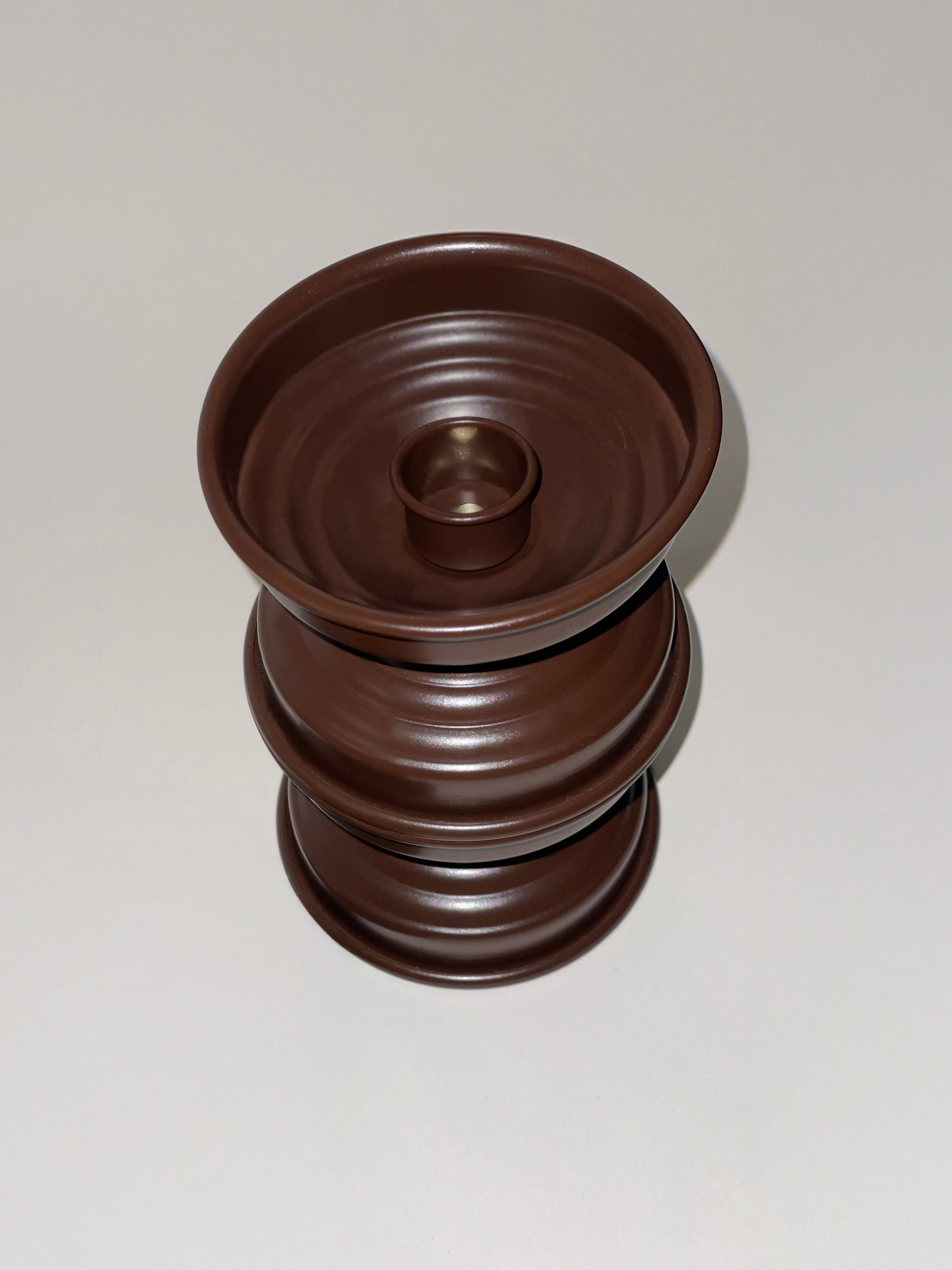 portacandele verniciato chocolate matt marrone cioccolato design 