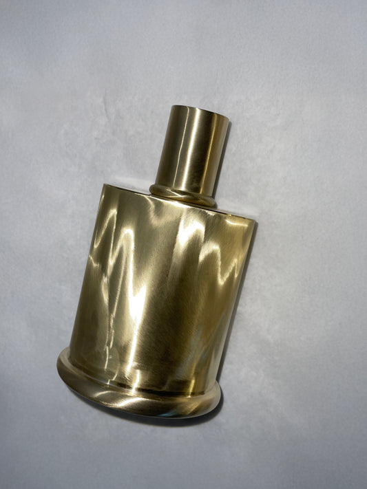 Portacandele in ottone spazzolato design moiré elegante e raffinato