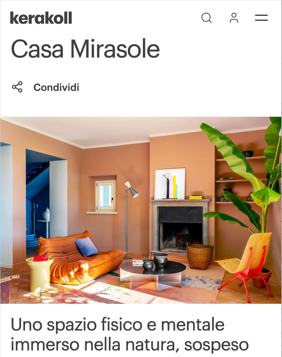 caspal per kerakoll progetto mirasole con side table butter glossy
