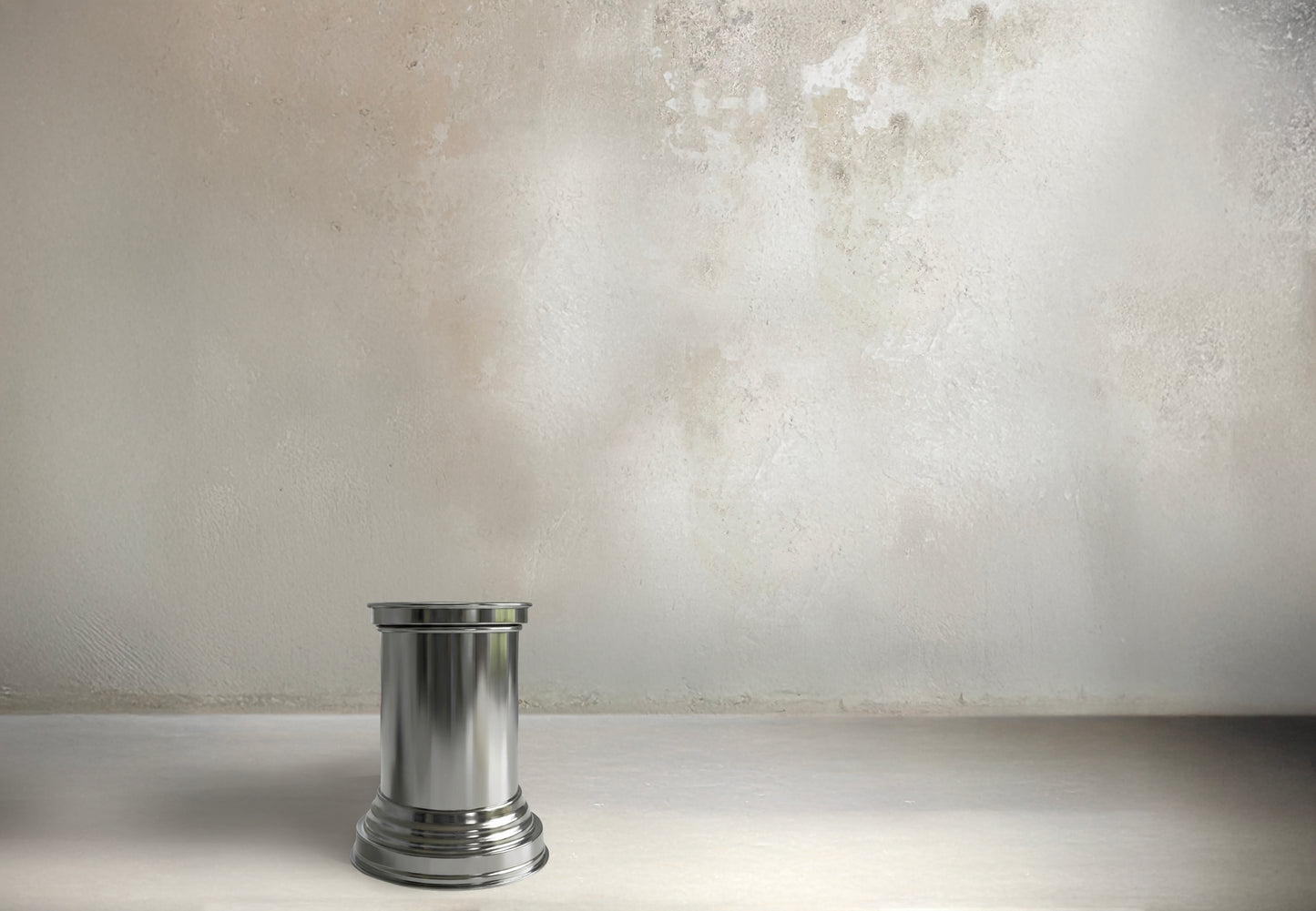 tavolino scultoreo in metallo lucido caspal