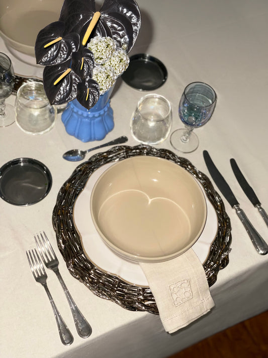 EL04 - Sottopiatto intrecciato Silver Plated - sottopiatto placemat collectibel design argento