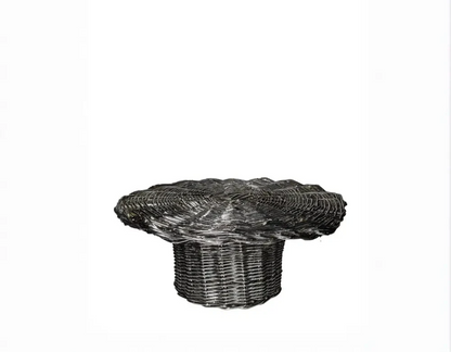 EL05 - Vaso/Alzata intrecciato silver plated - alzata alzatina vassoio contenitore vaso contenitore cesto in salice