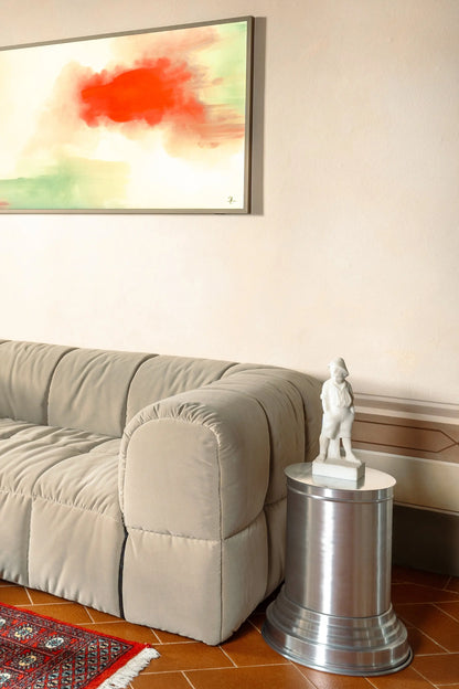 EL09 - Side Table in alluminio spazzolato - espositore design alluminio capitello cilindrico modulare minimal chic