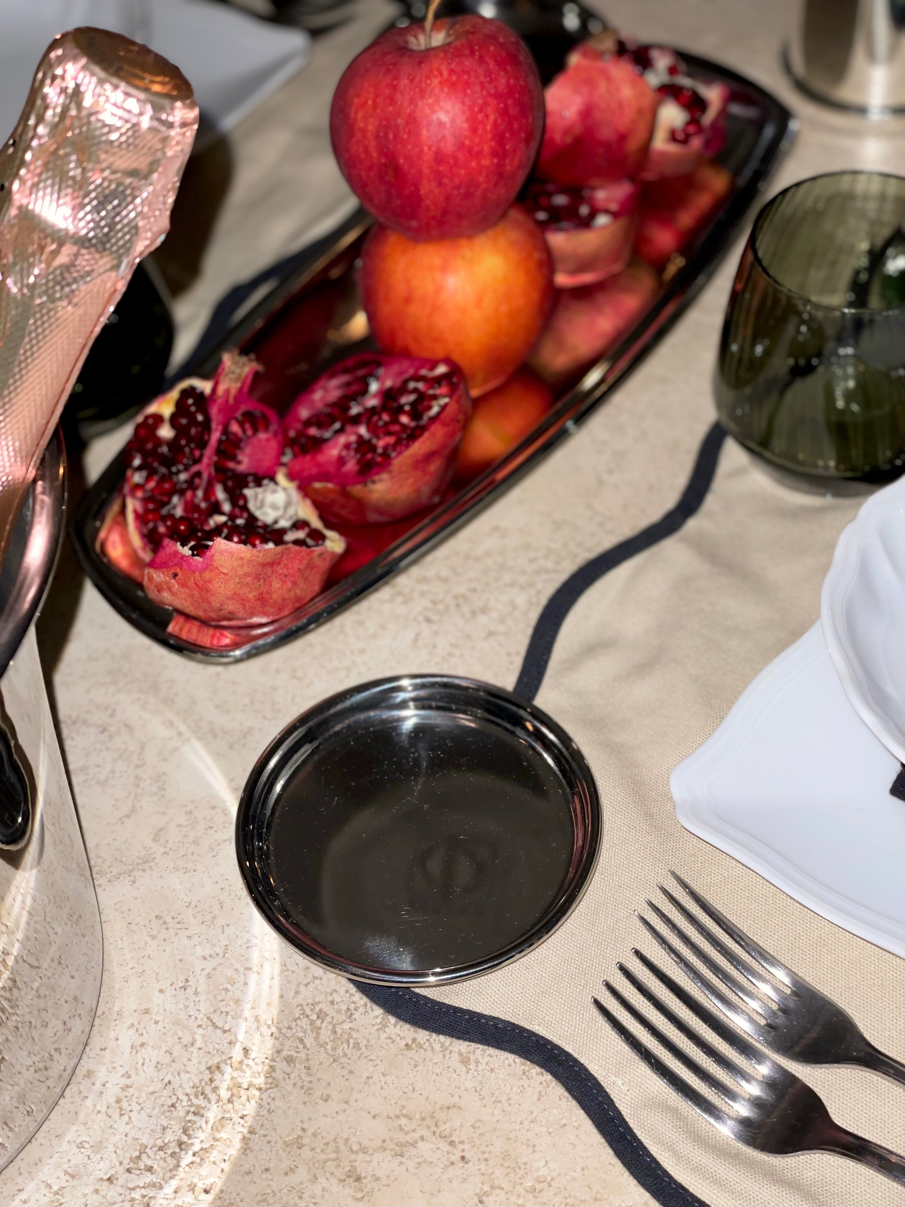 Elegant table setup in a modern restaurant with refined decor and contemporary styling for fine dining experiences.