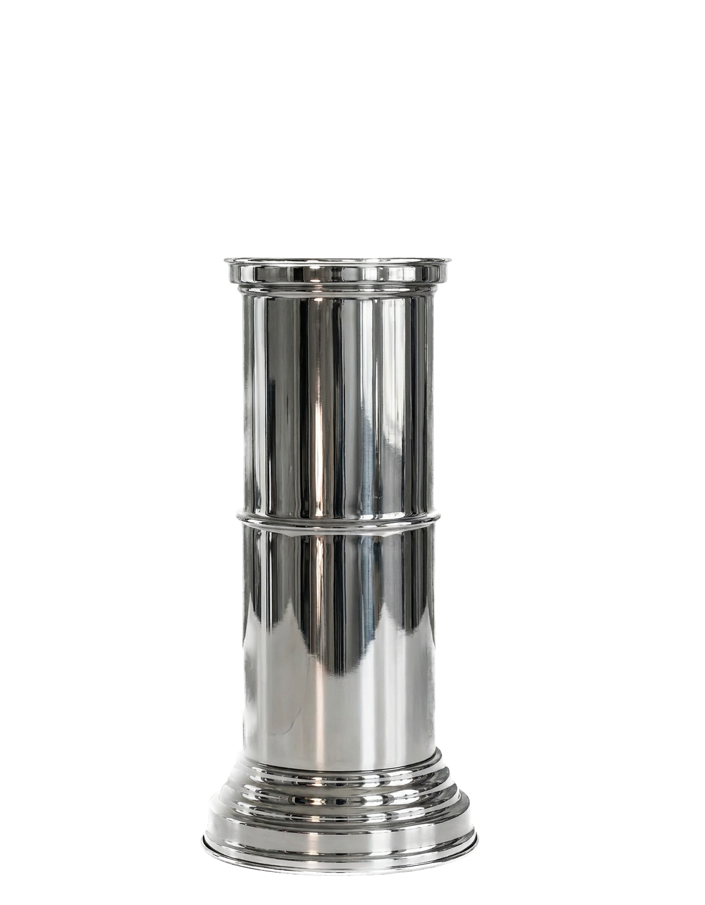 espositore piedistallo design capitello caspal in metallo lucido