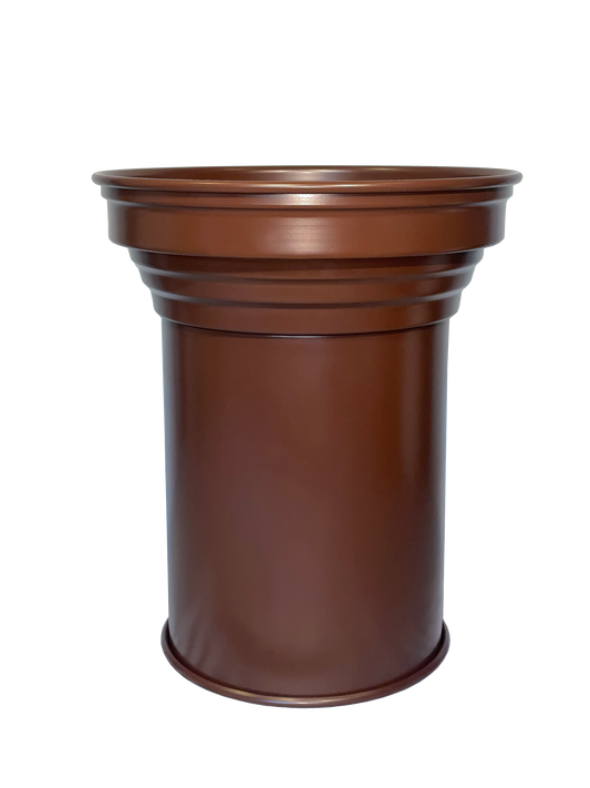 espositore side table in alluminio verniciato chocolate matt