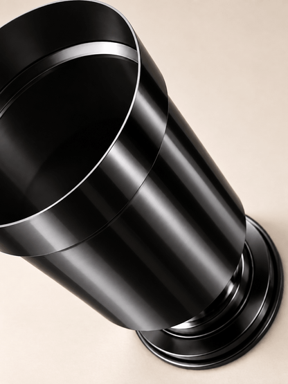 vaso metallo nero lucido
