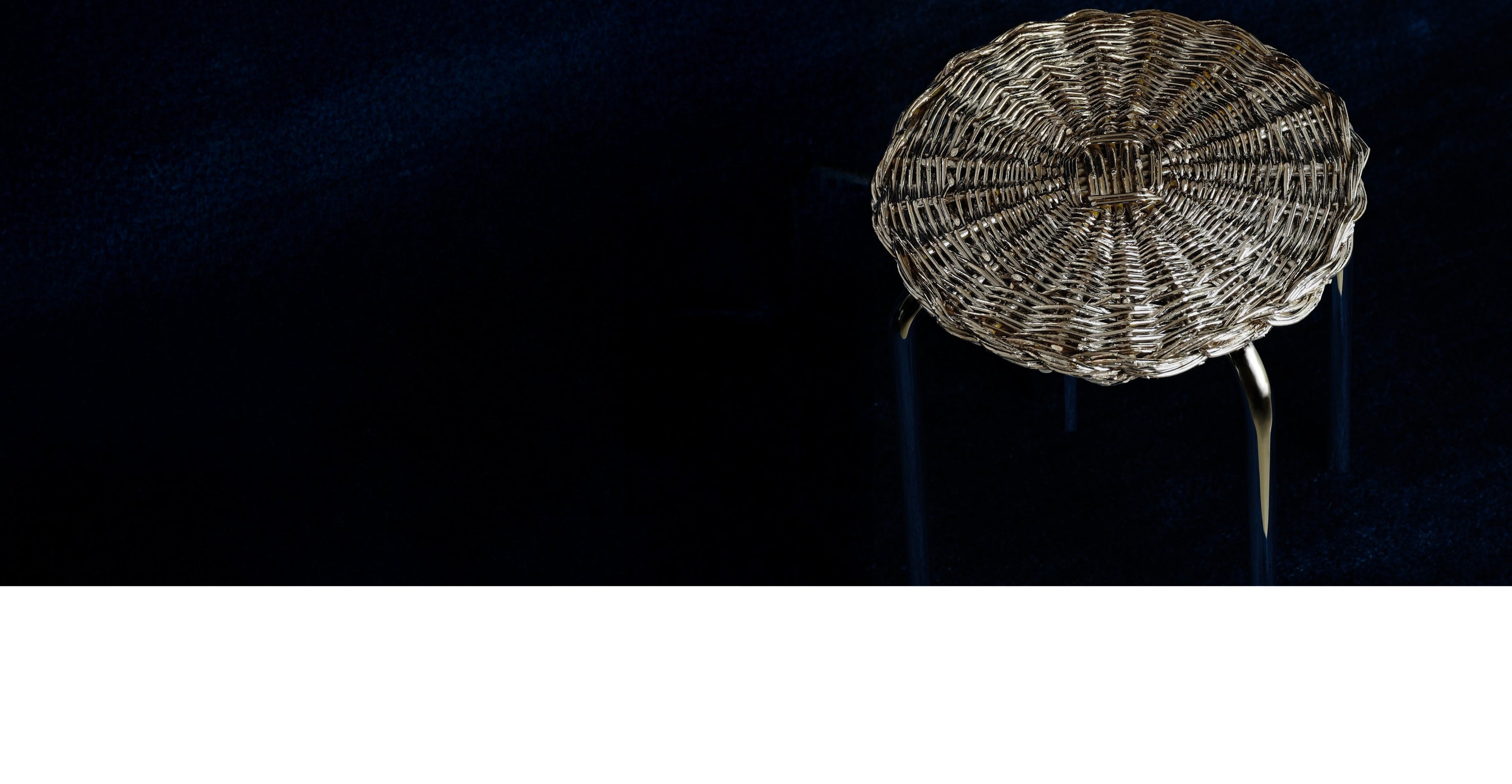 sgabello intrecciato argento collezione entrelaces
