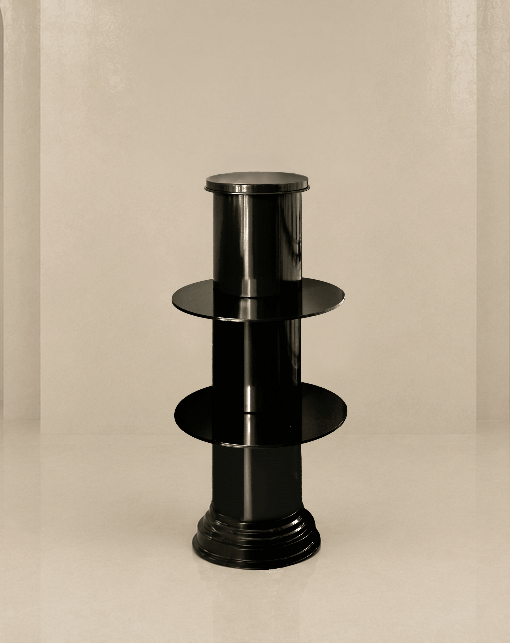 console piedistallo nero lucido art deco design by caspal design contemporaneo