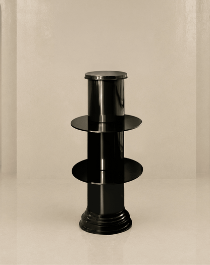 console piedistallo nero lucido art deco design by caspal design contemporaneo