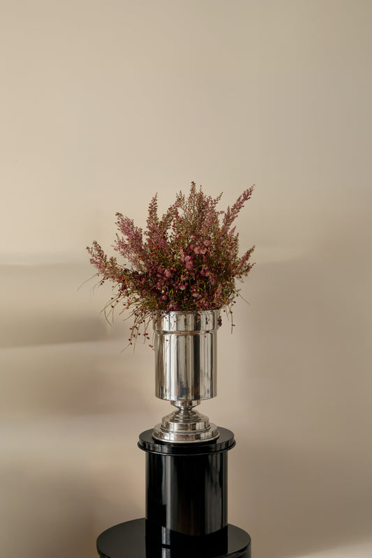 vaso anfora design contemporaneo alluminio lucido specchio caspal