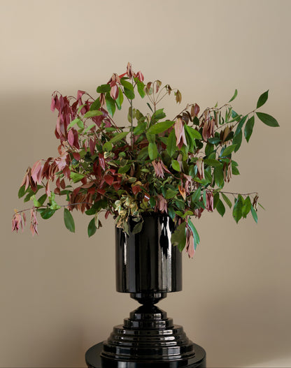 vaso anfora design in alluminio nero lucido caspal