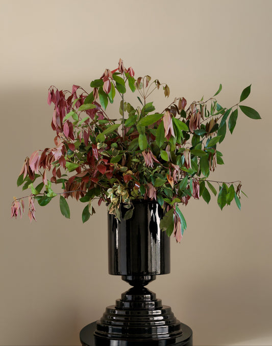 vaso anfora design in alluminio nero lucido caspal