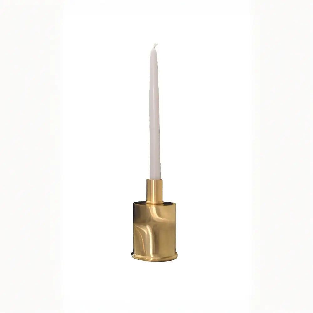 Portacandele design in Ottone - candeliere candelholder portacandele bugia candele silver plated ottone seta moirè