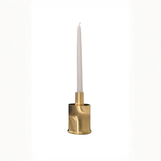 Portacandele design in Ottone - candeliere candelholder portacandele bugia candele silver plated ottone seta moirè