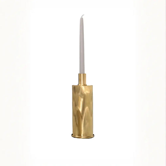 Portacandele in Ottone Spazzolato dal Design Elegante - candeliere candelholder portacandele bugia candele