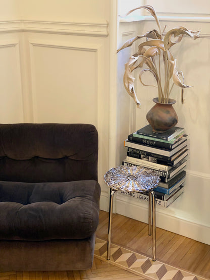 tavolino design con top intrecciato metalplated caspal