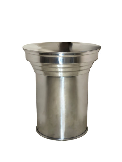 Tavolino capitello lucido finitura specchio, side table decorativo ispirato alle forme classiche in chiave moderna