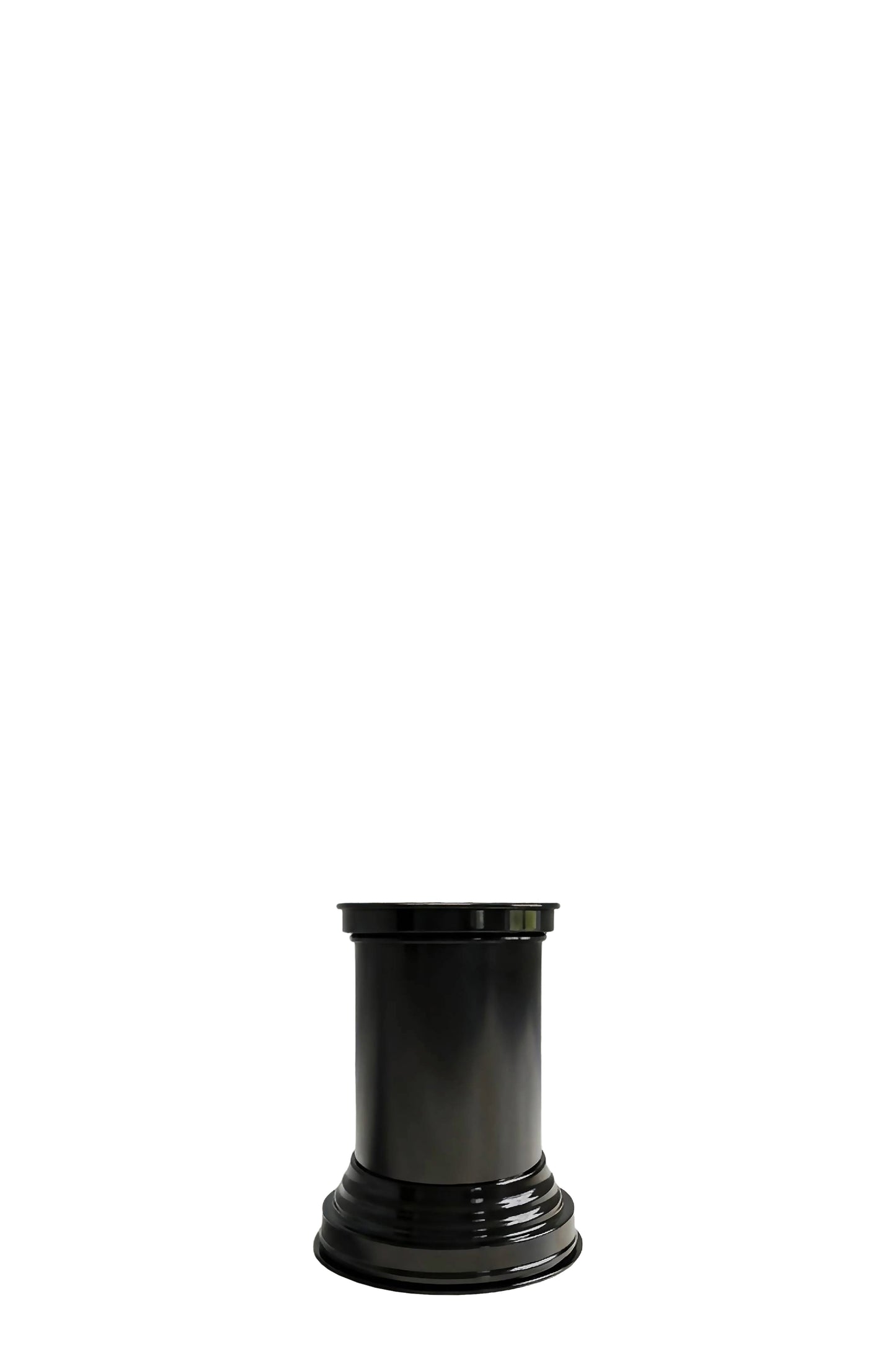 Coffee table colonna in metallo nero lucido design scultoreo – CASPAL