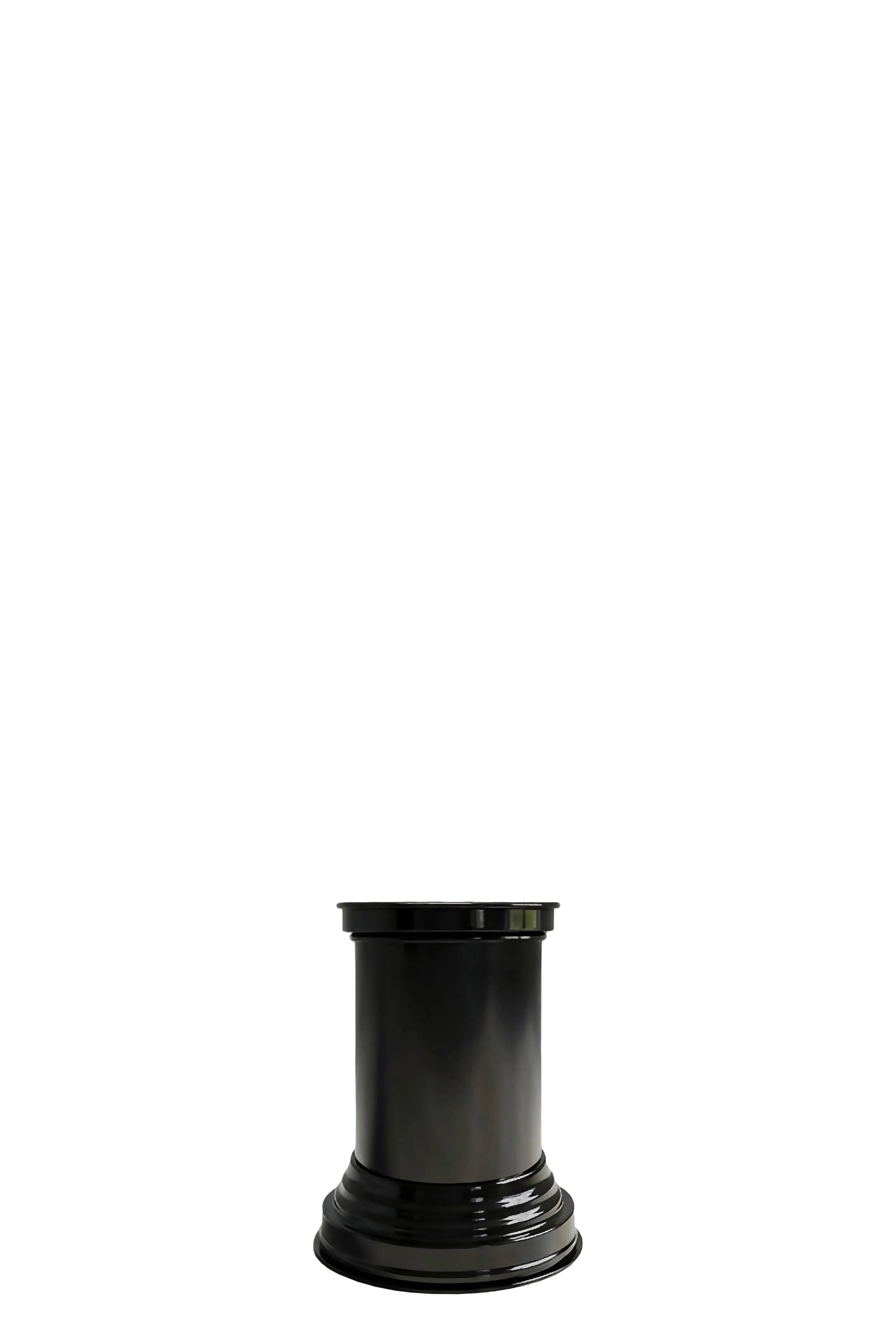 Coffee table colonna in metallo nero lucido design scultoreo – CASPAL