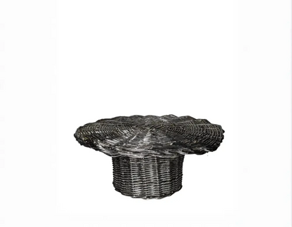 Vaso/Alzata intrecciato silver plated - alzata alzatina vassoio contenitore vaso contenitore cesto in salice cesto